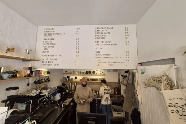 Menu ardoise de coffee shop à Florissant Genève , réalisé par Stick-Up
