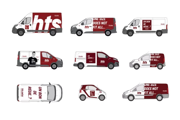 plan de marquage de flotte utilitaire d'entreprise par Stick-Up à Genève.